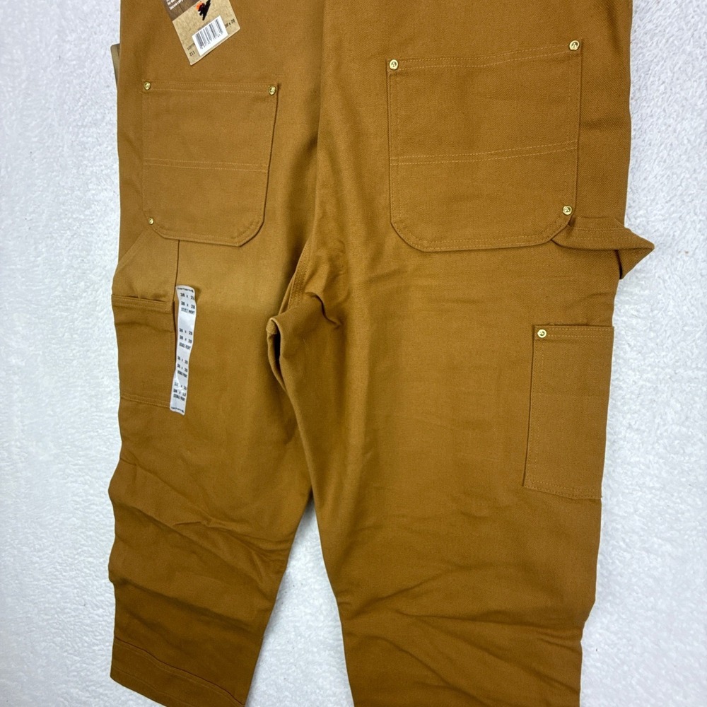 Carhartt R01 Duck Bib Overalls Double Front Chap Knee Pads Mens 38x28 NWT NOS - Picture 13 of 16